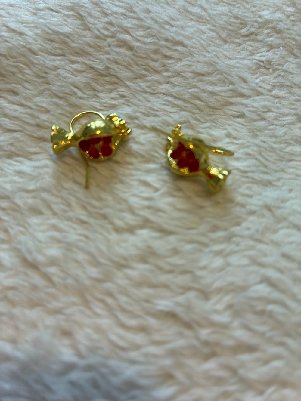 Gold-Tone Red Candy Drop Earrings - Women's Jewelry Pomegranate